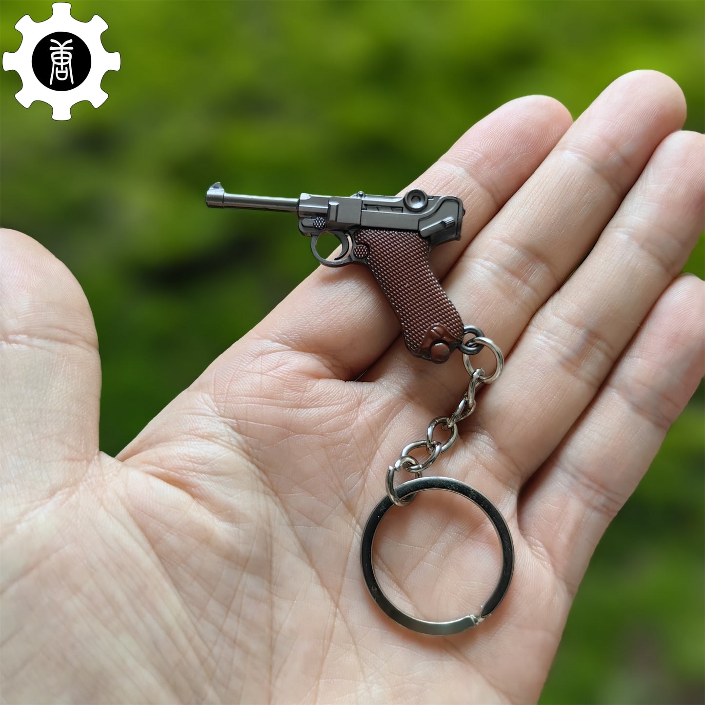 Metal Tiny Luger P08 Pistol Model Keychain