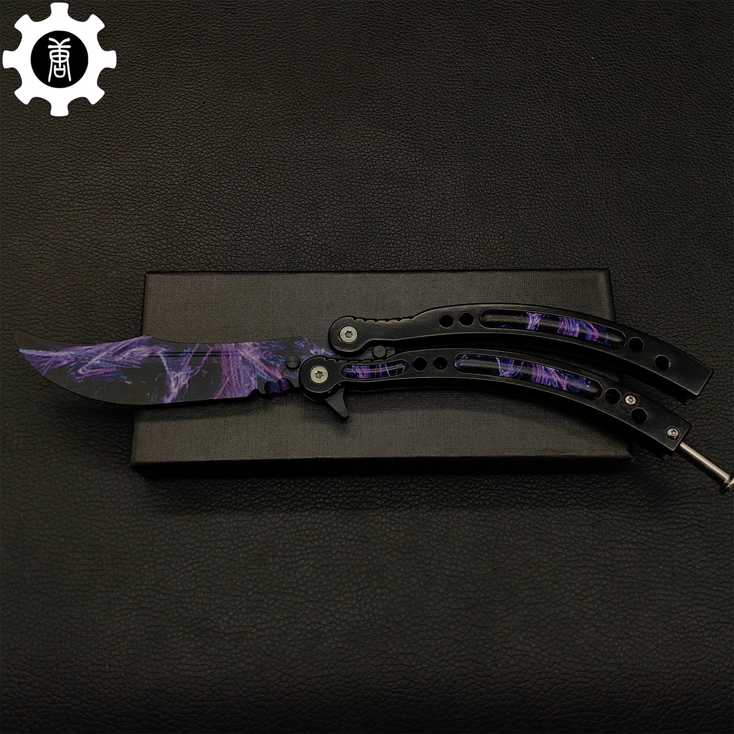 Purple Butterfly Knife Metal Balisong Game Prop