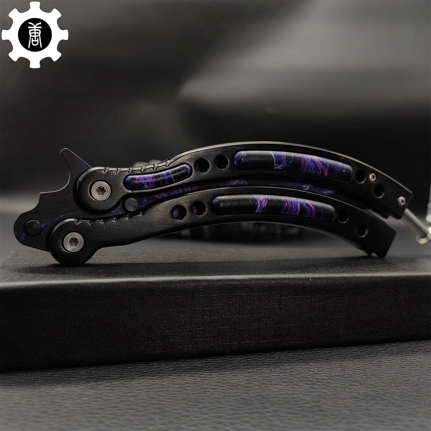 Purple Butterfly Knife Metal Balisong Game Prop