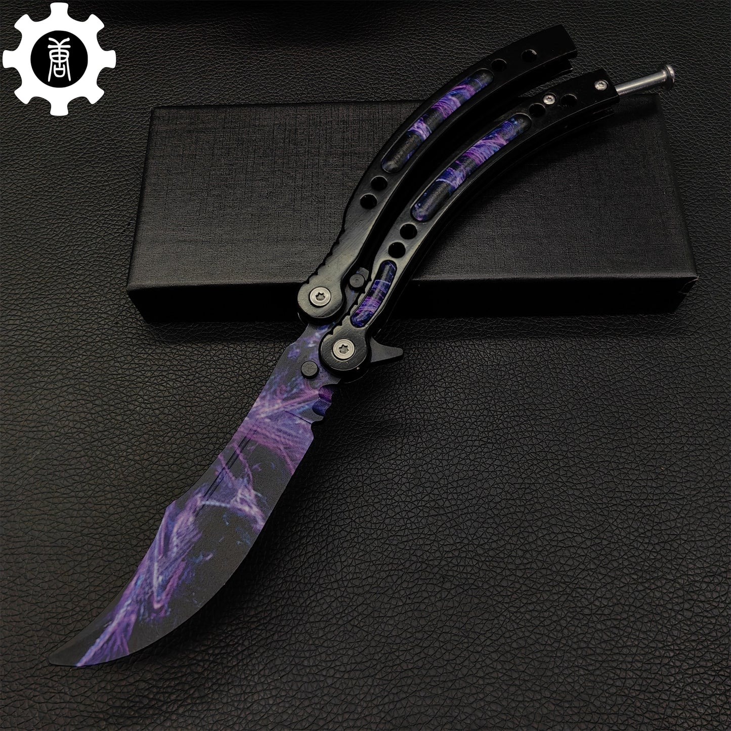 Purple Butterfly Knife Metal Balisong Game Prop