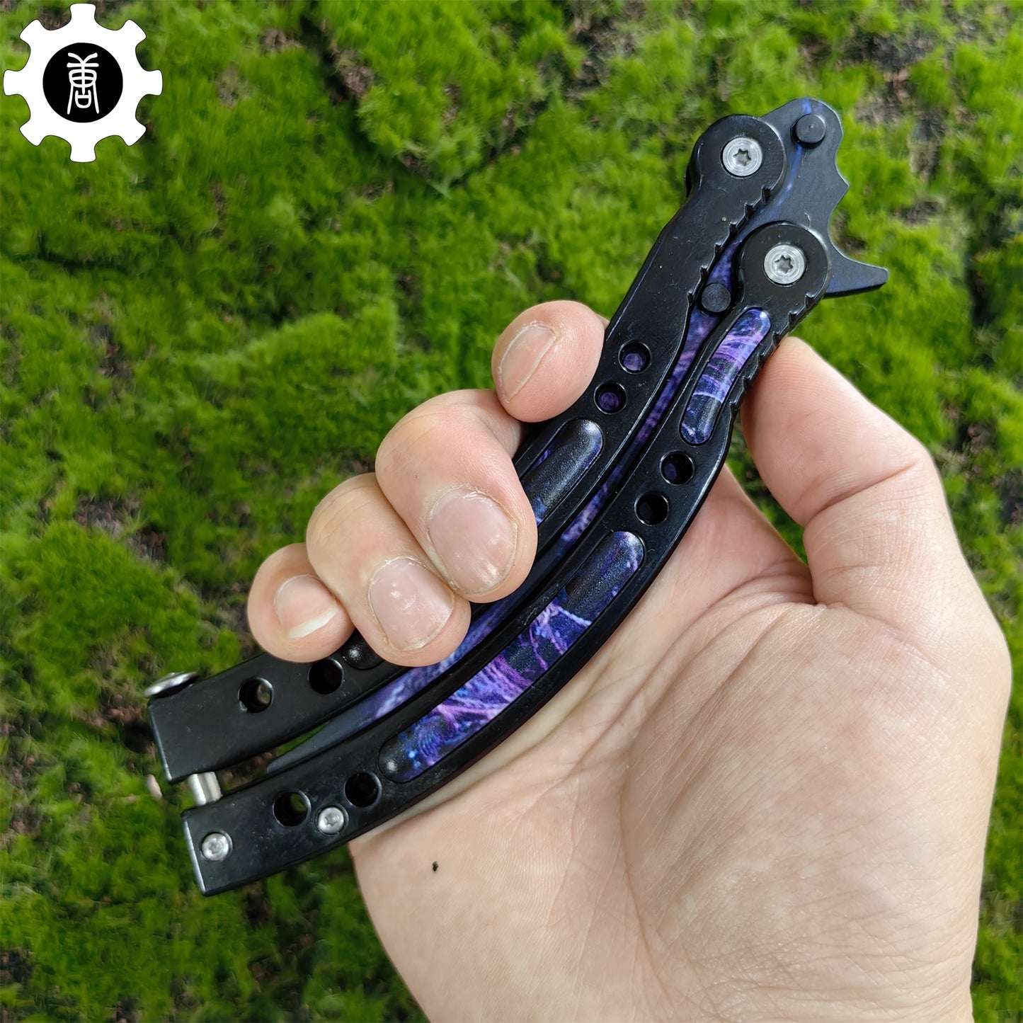 Purple Butterfly Knife Metal Balisong Game Prop