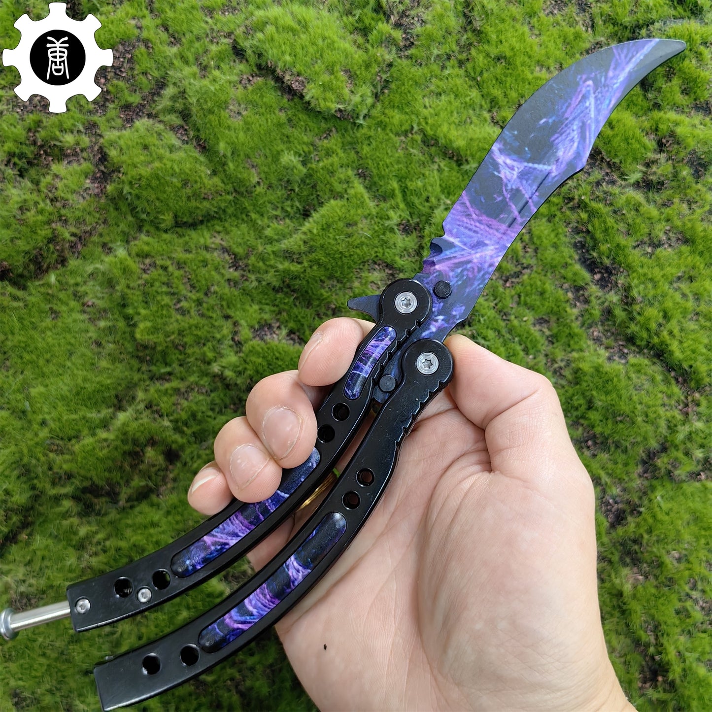 Purple Butterfly Knife Metal Balisong Game Prop