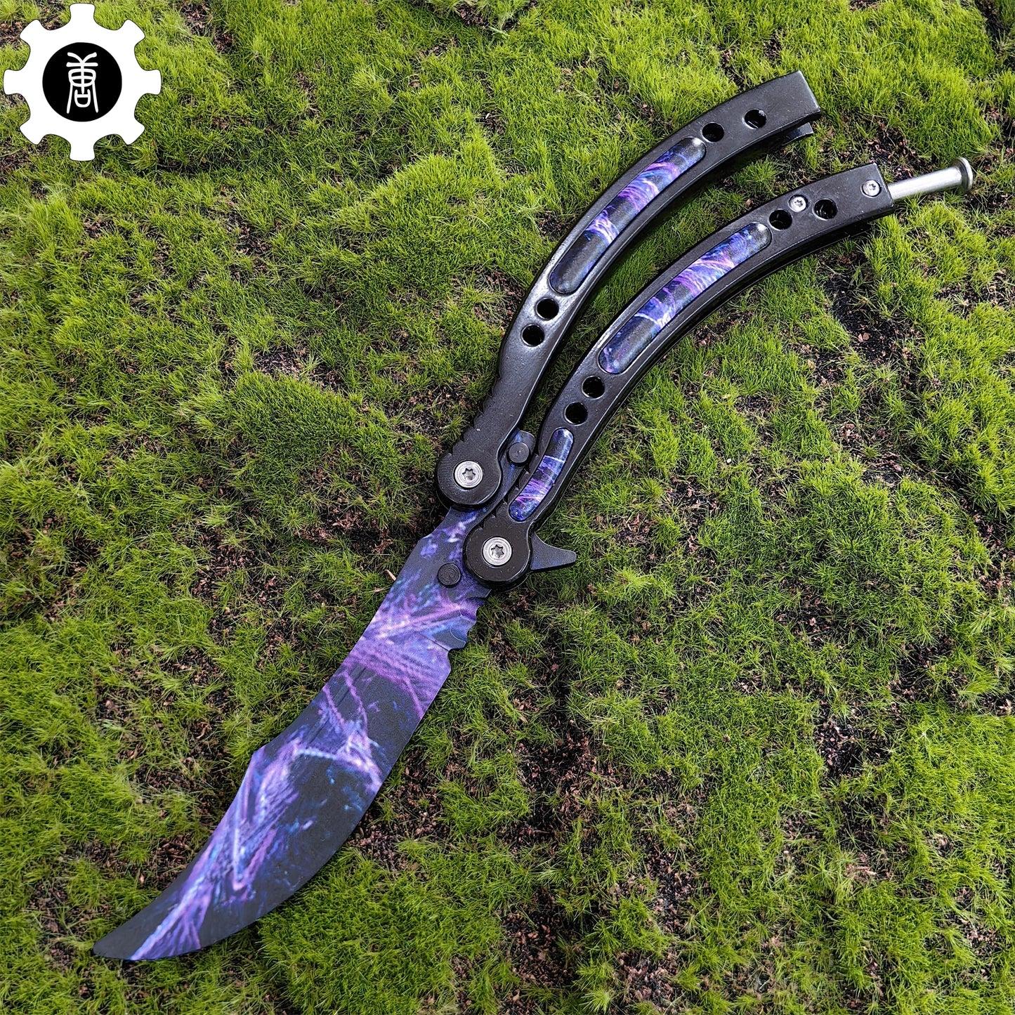 Purple Butterfly Knife Metal Balisong Game Prop