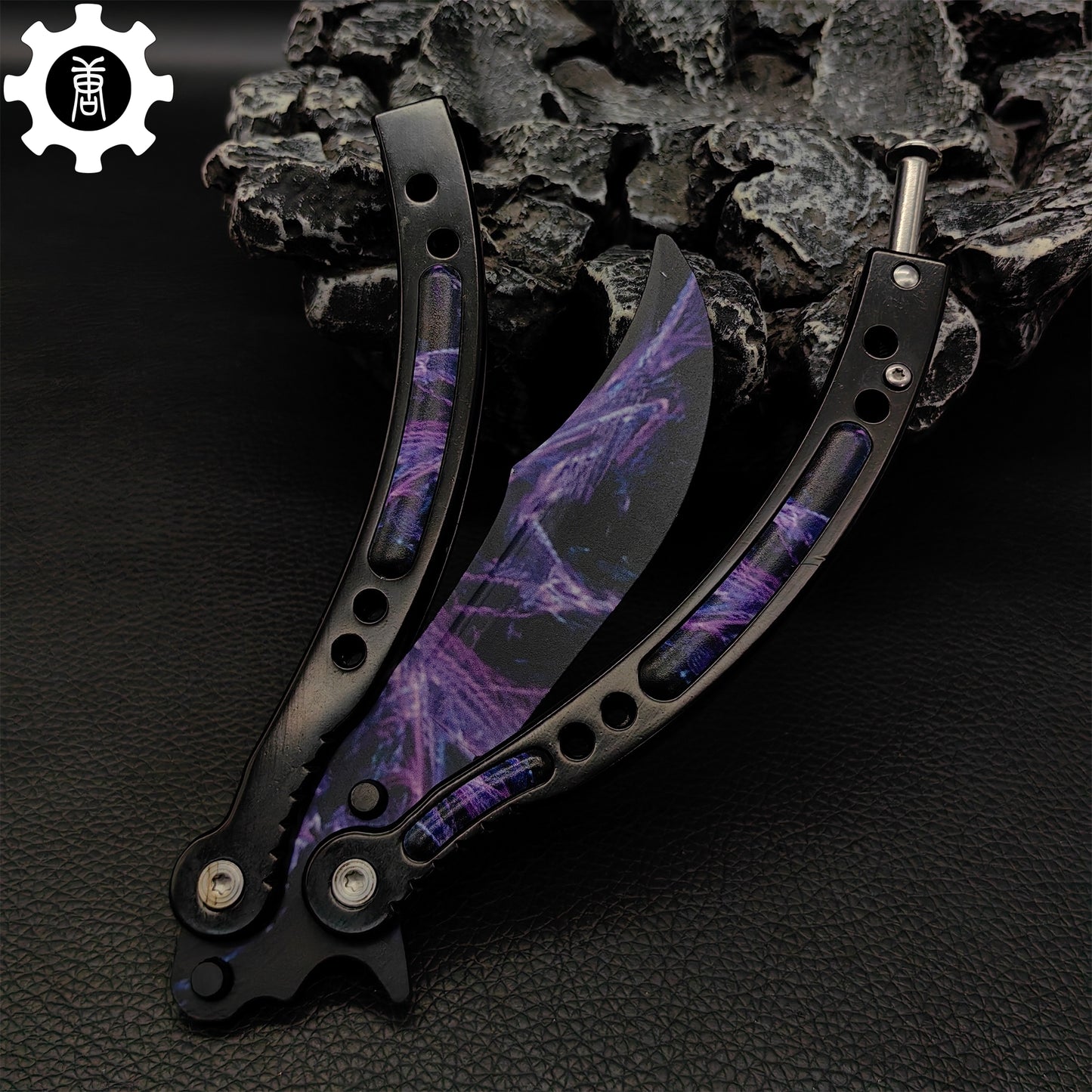 Purple Butterfly Knife Metal Balisong Game Prop