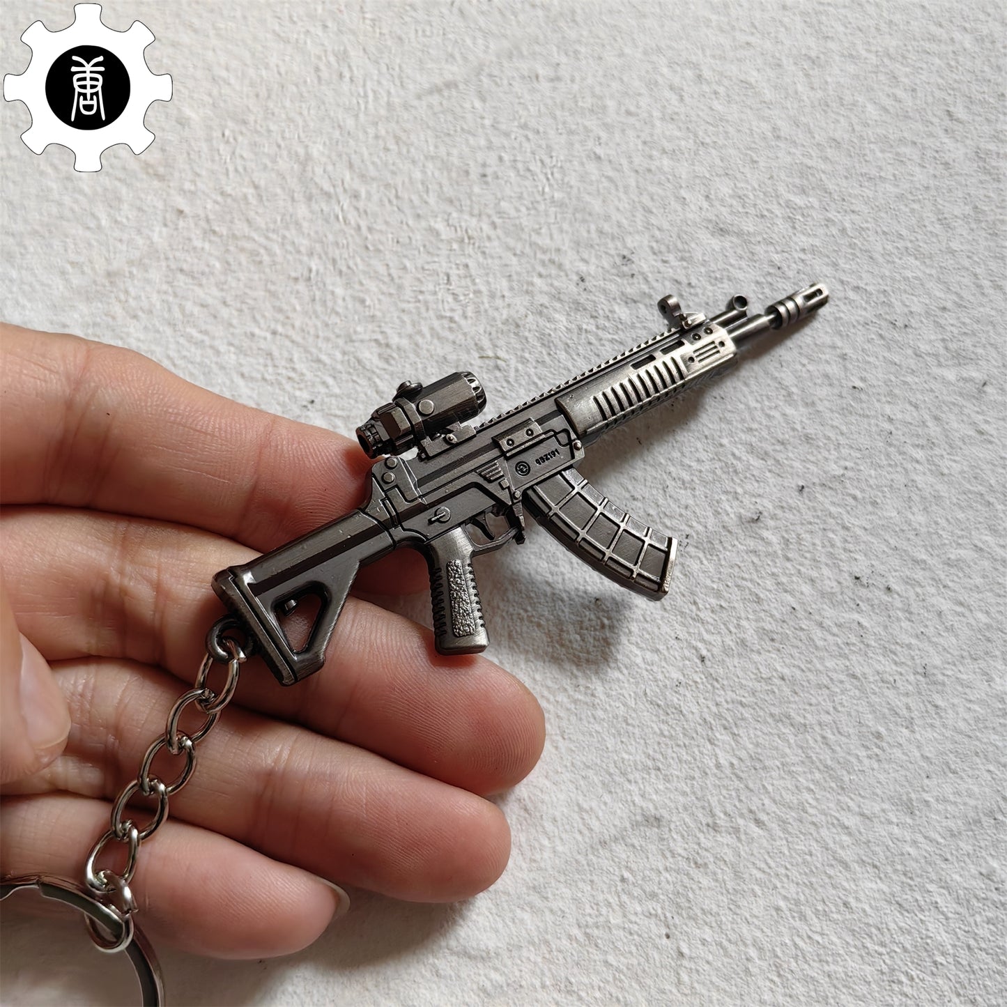 Tiny QBZ-191 Assault Rifle Metal Keychain