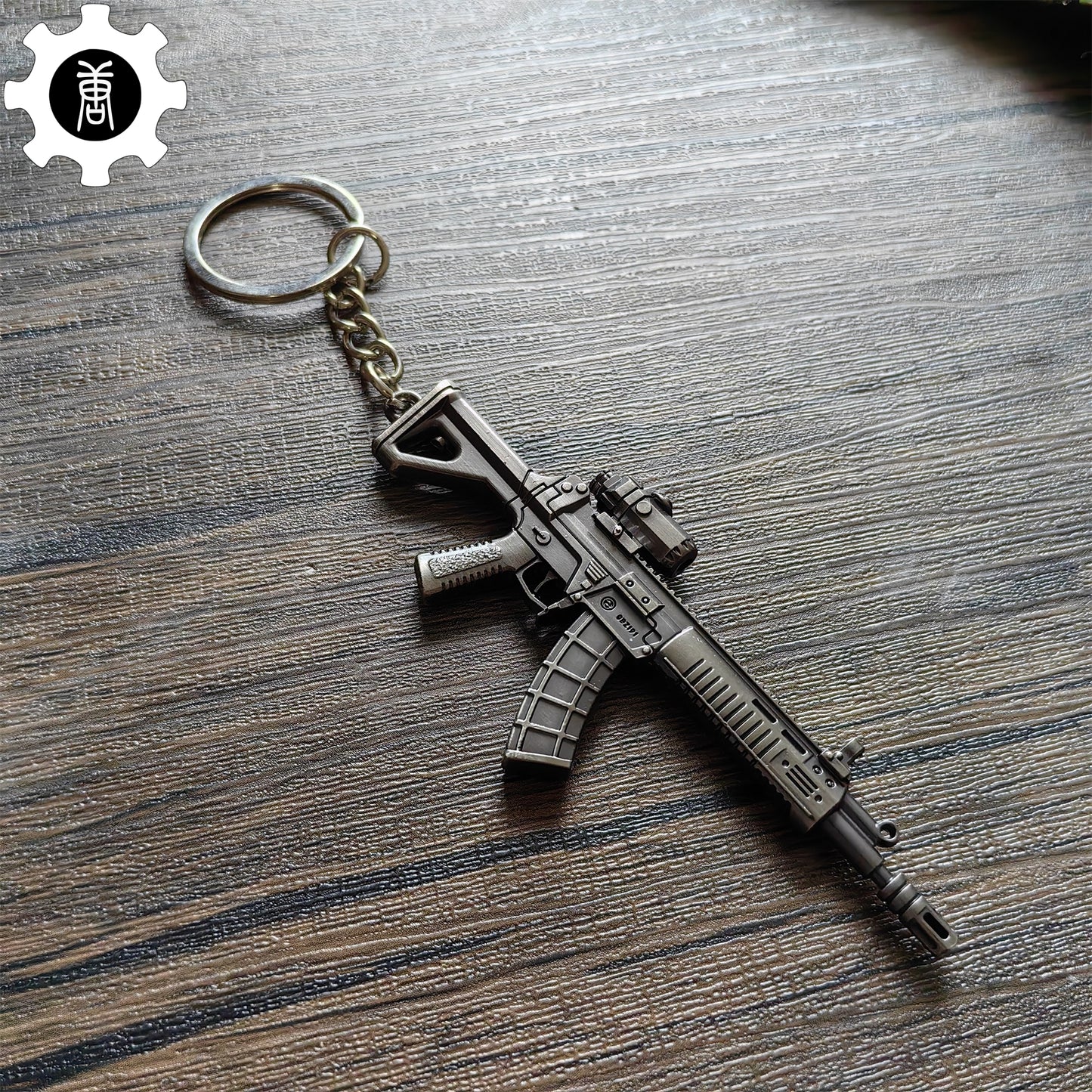 Tiny QBZ-191 Assault Rifle Metal Keychain