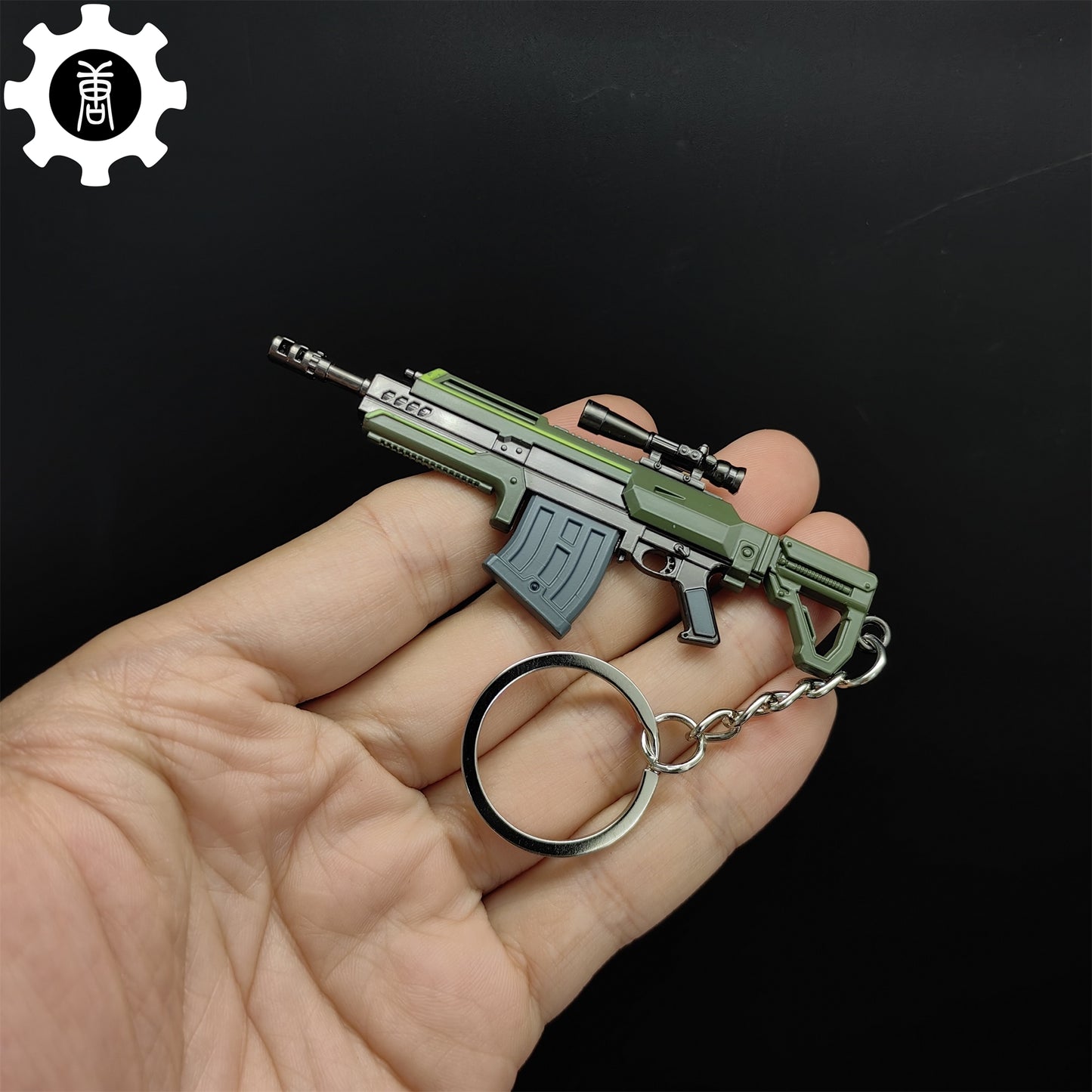 Tiny R-36 Eruptor Rifle Gun Model Metal Keychain