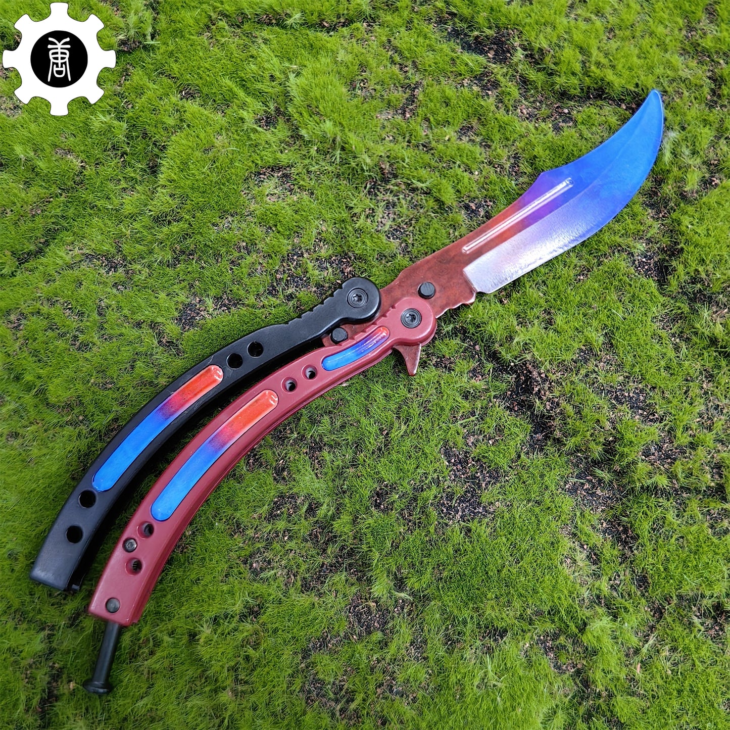 Red Doppler Game Butterfly Knife Metal Balisong