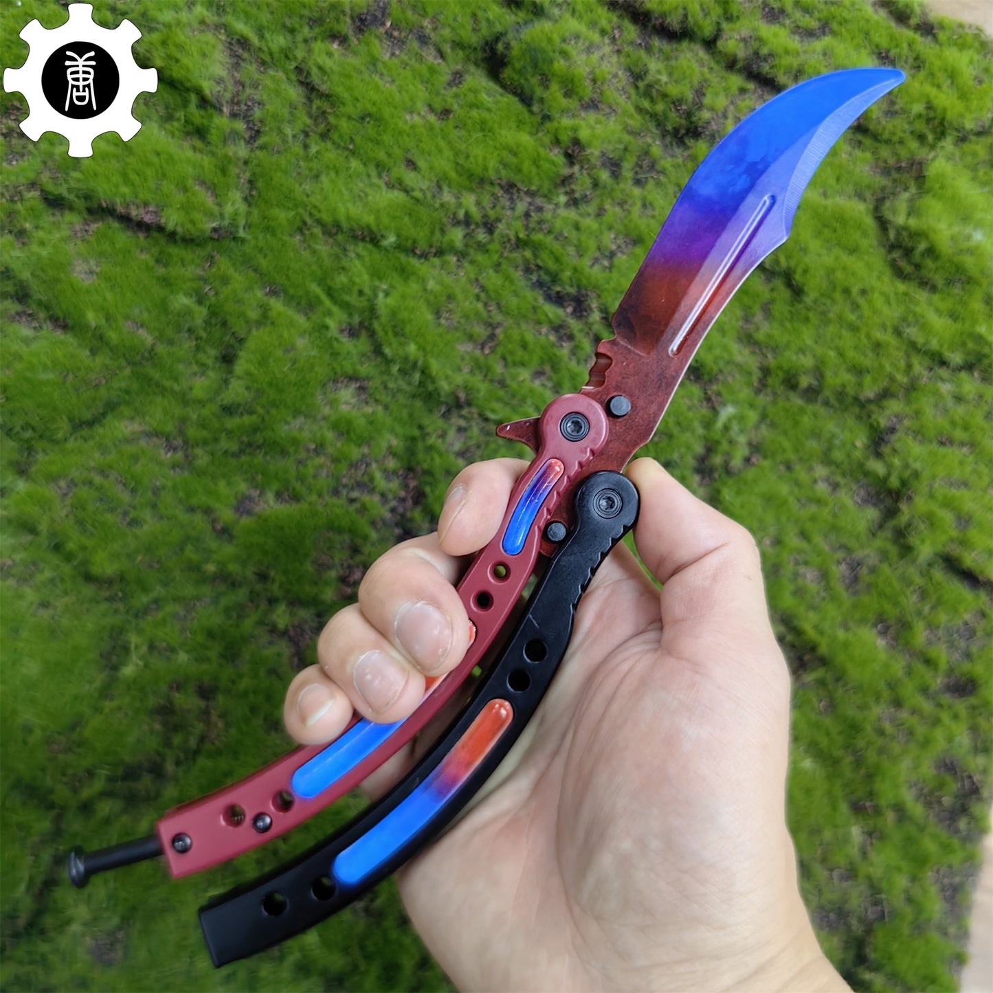 Red Doppler Game Butterfly Knife Metal Balisong