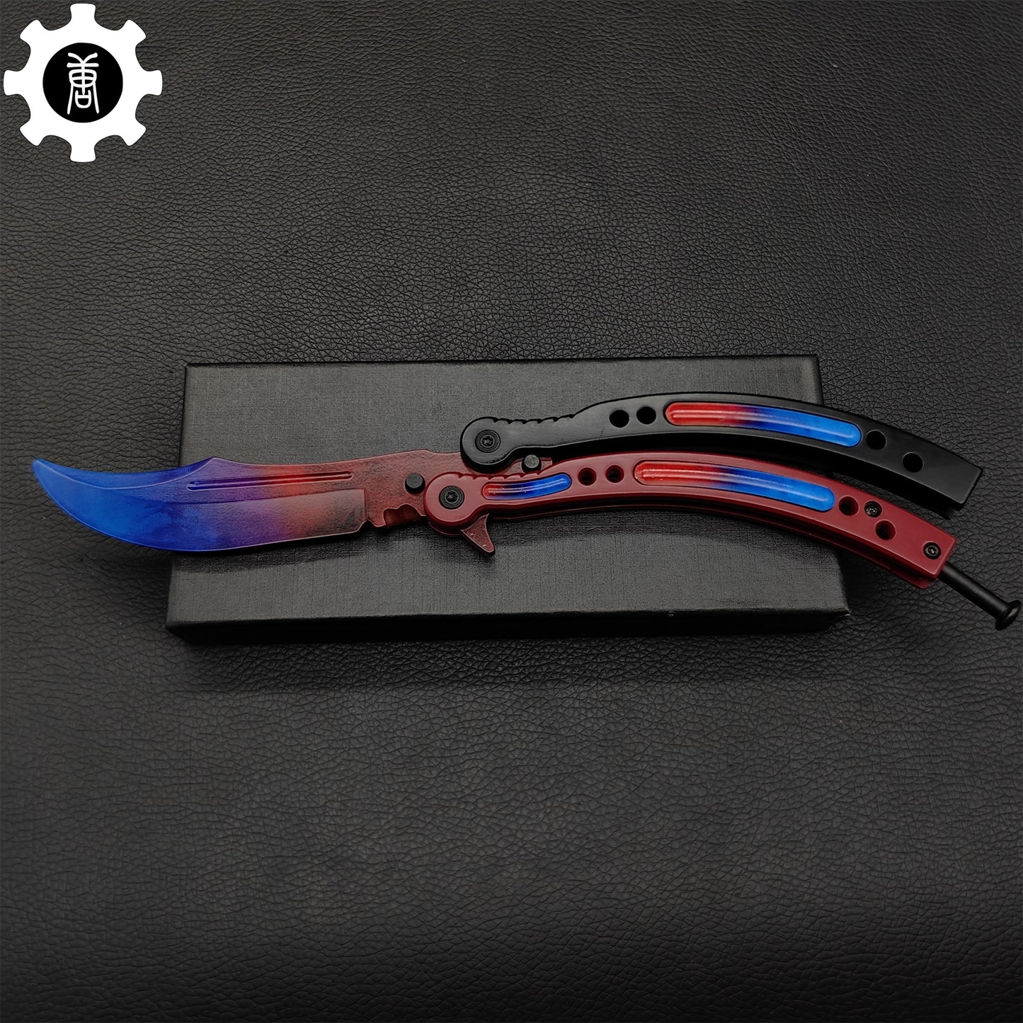 Red Doppler Game Butterfly Knife Metal Balisong