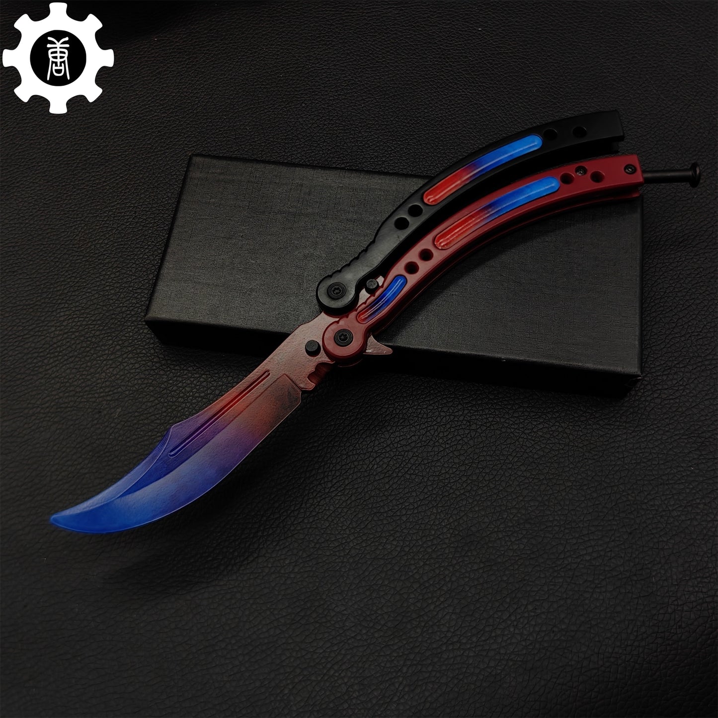 Red Doppler Game Butterfly Knife Metal Balisong