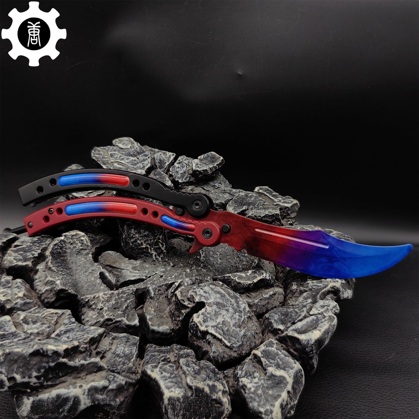 Red Doppler Game Butterfly Knife Metal Balisong