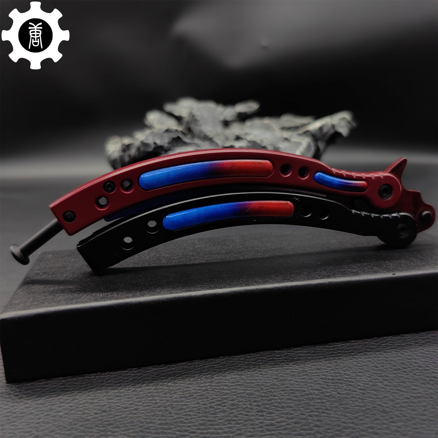 Red Doppler Game Butterfly Knife Metal Balisong