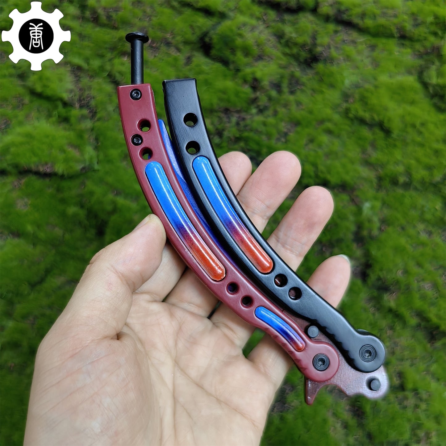 Red Doppler Game Butterfly Knife Metal Balisong