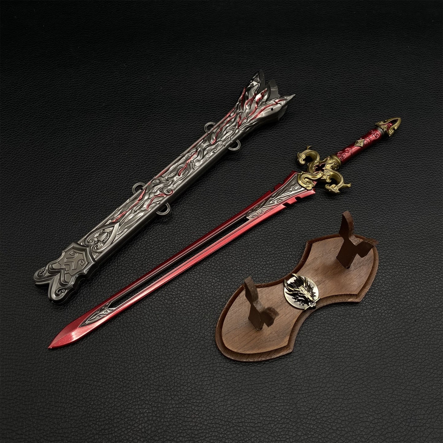 Naraka Game 30CM Red Sky Sword Metal Prop