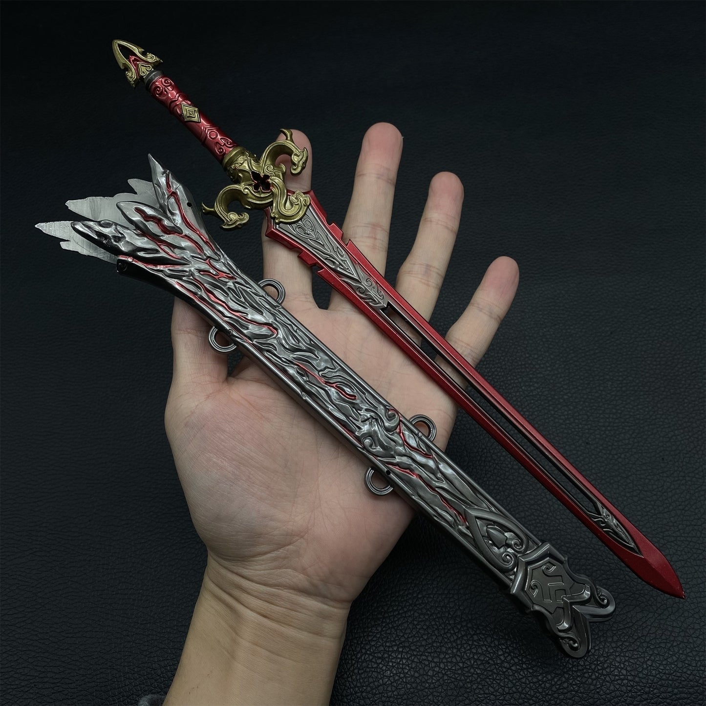 Naraka Game 30CM Red Sky Sword Metal Prop