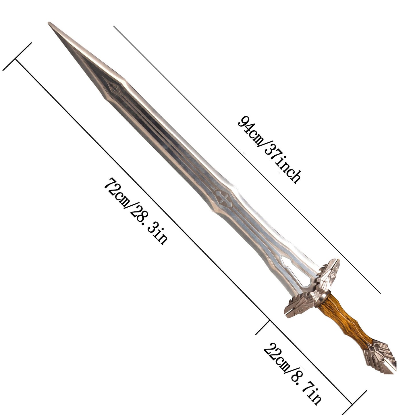 Regal Dwarven Short Sword Metal Replica Cosplay Prop 37"