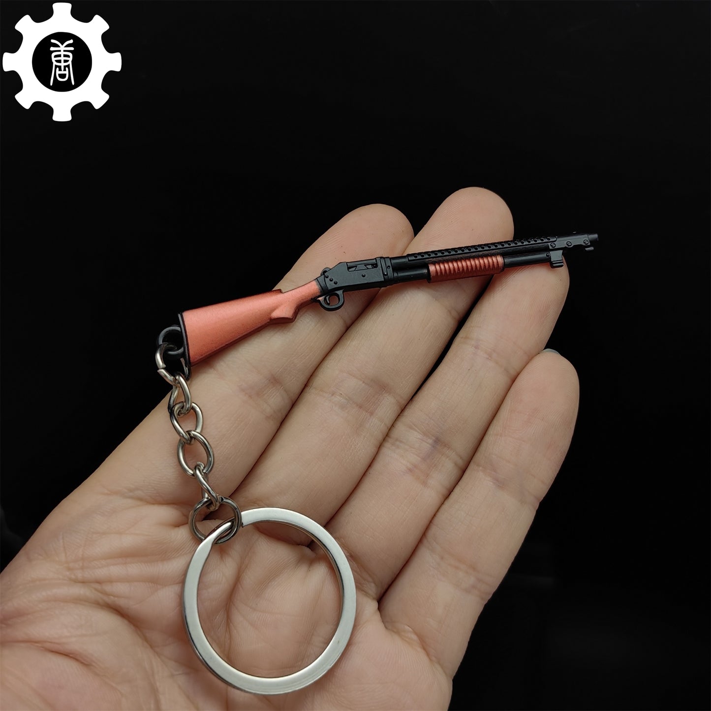 Tiny S1897 Shotgun Model Metal Keychain