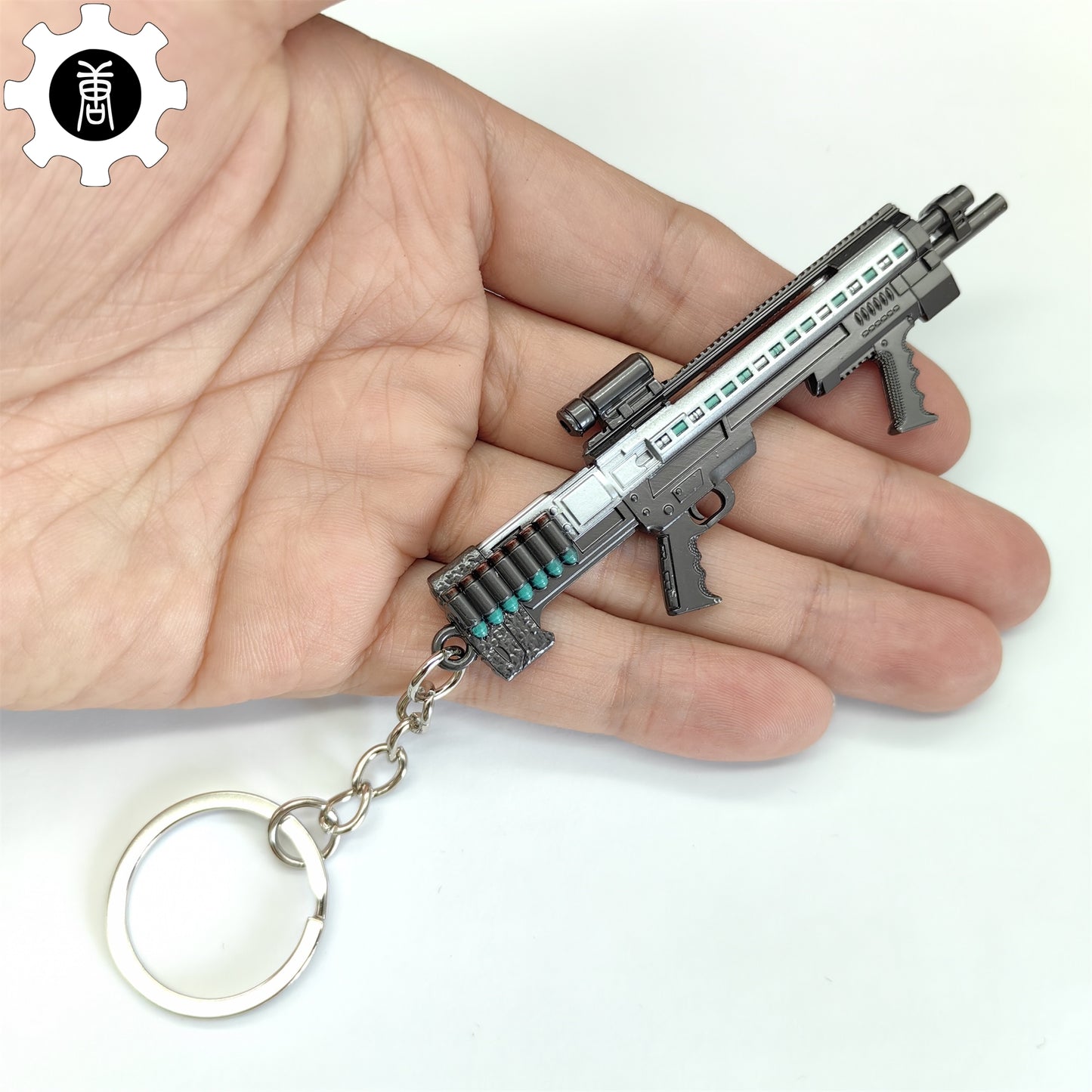 Game Gun SG-8S Shotgun Model Metal Keychain