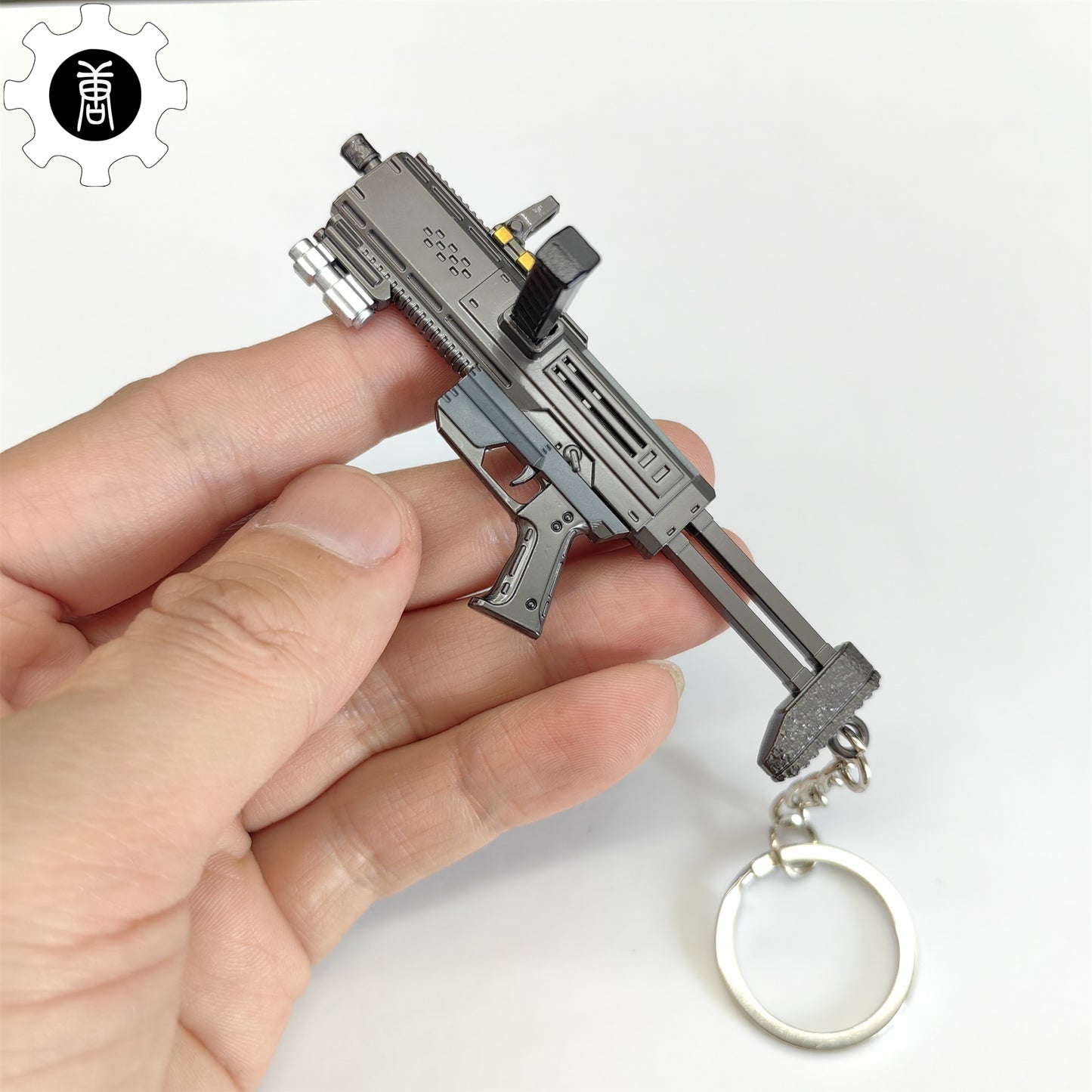 Tiny SMG-37 Defender Submachine Gun Model Metal Keychain