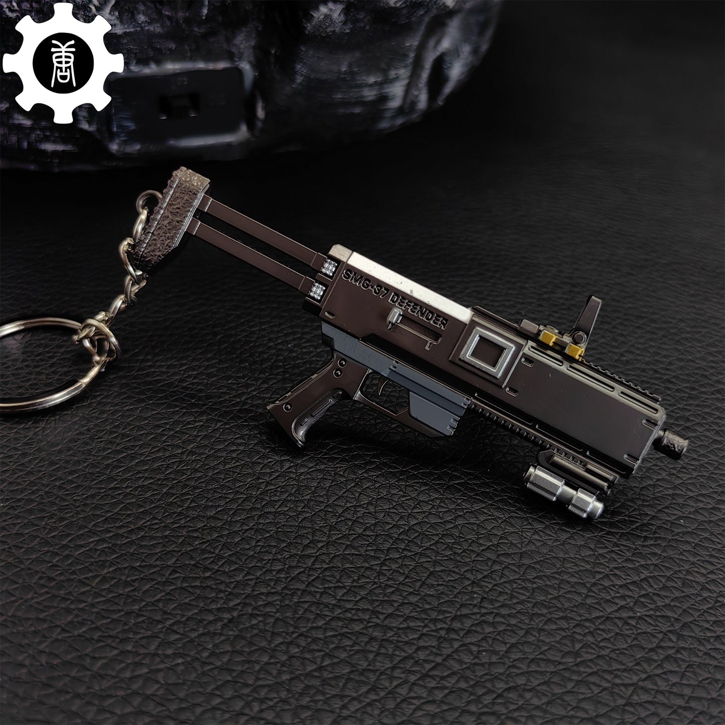 Tiny SMG-37 Defender Submachine Gun Model Metal Keychain