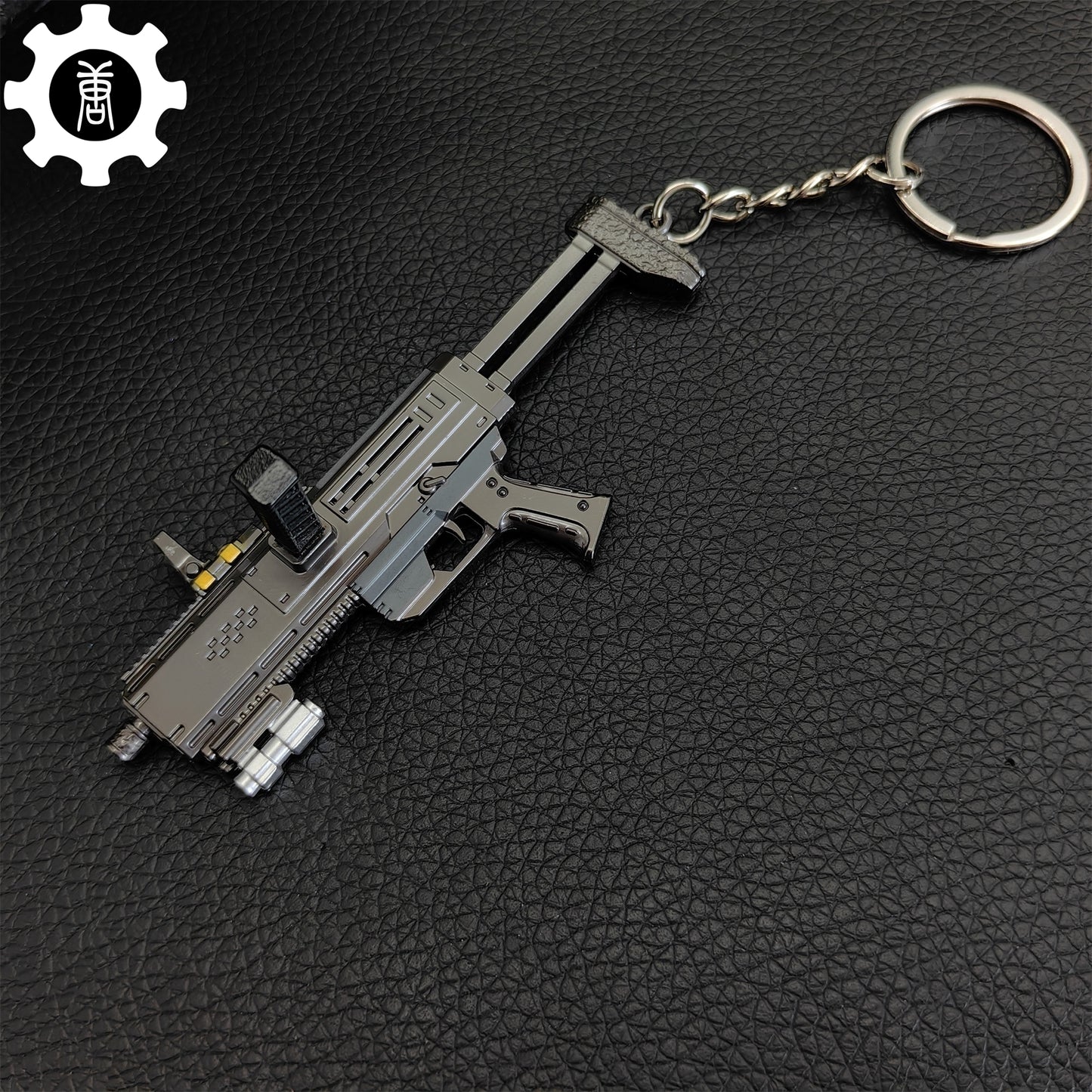 Tiny SMG-37 Defender Submachine Gun Model Metal Keychain