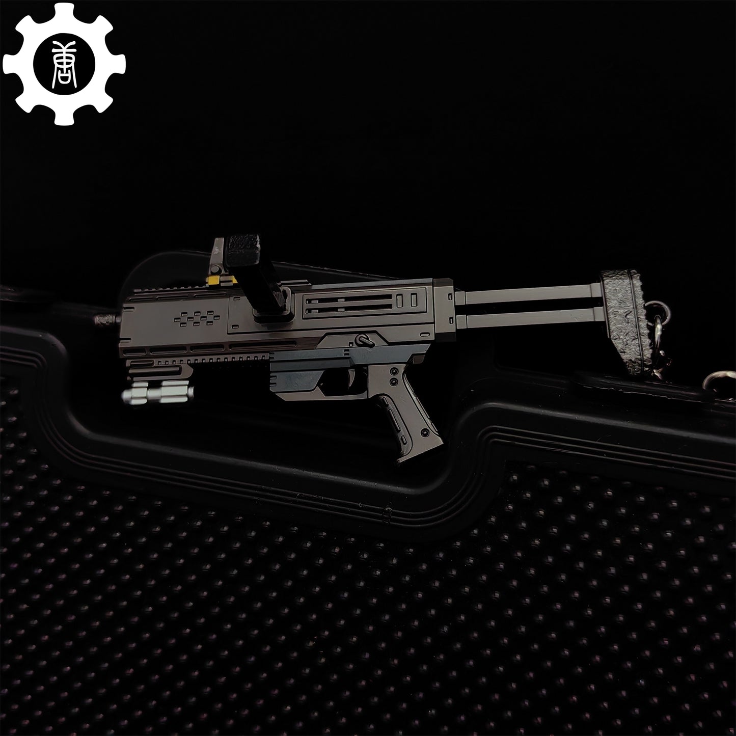 Tiny SMG-37 Defender Submachine Gun Model Metal Keychain