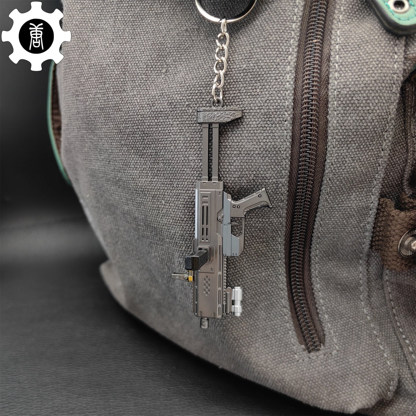 Tiny SMG-37 Defender Submachine Gun Model Metal Keychain