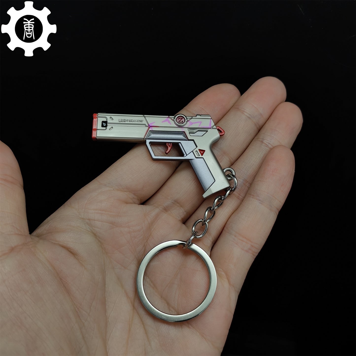 Tiny Spectrum Classic Pistol Gun Metal Keychain