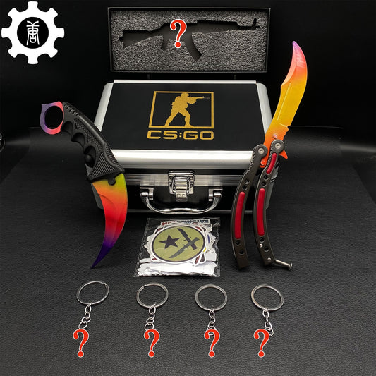 Fade Skin Balisong & Karambit & Stickers & Keychains & AK With Case