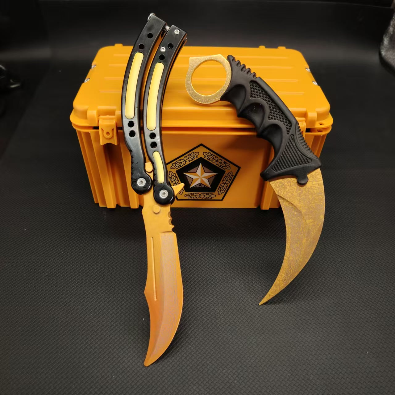 Lore Blunt Blade Karambit Trainer & Balisong Butterfly Knife Trainer 2 in 1 Pack Gift Box