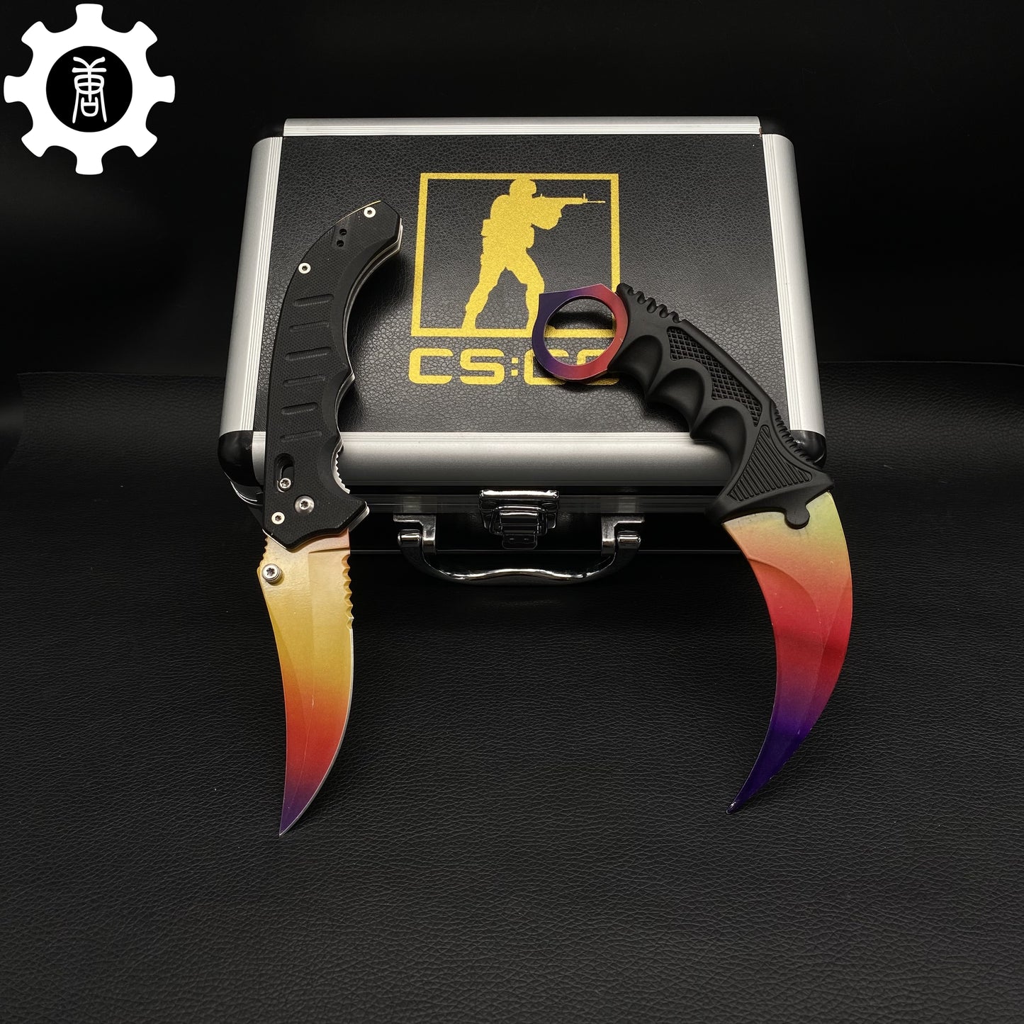 Fade Skin Flip Folding Knife & Karambit & Stickers & Keychains & AK With Case