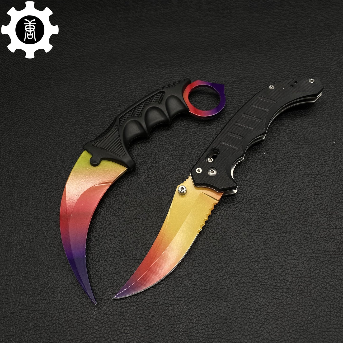 Fade Skin Flip Folding Knife & Karambit & Stickers & Keychains & AK With Case