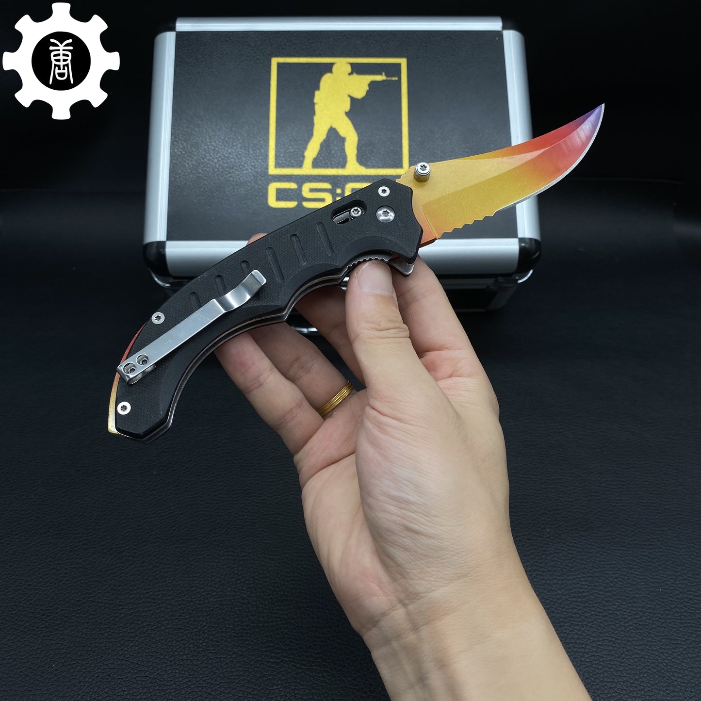 Fade Skin Flip Folding Knife & Karambit & Stickers & Keychains & AK With Case