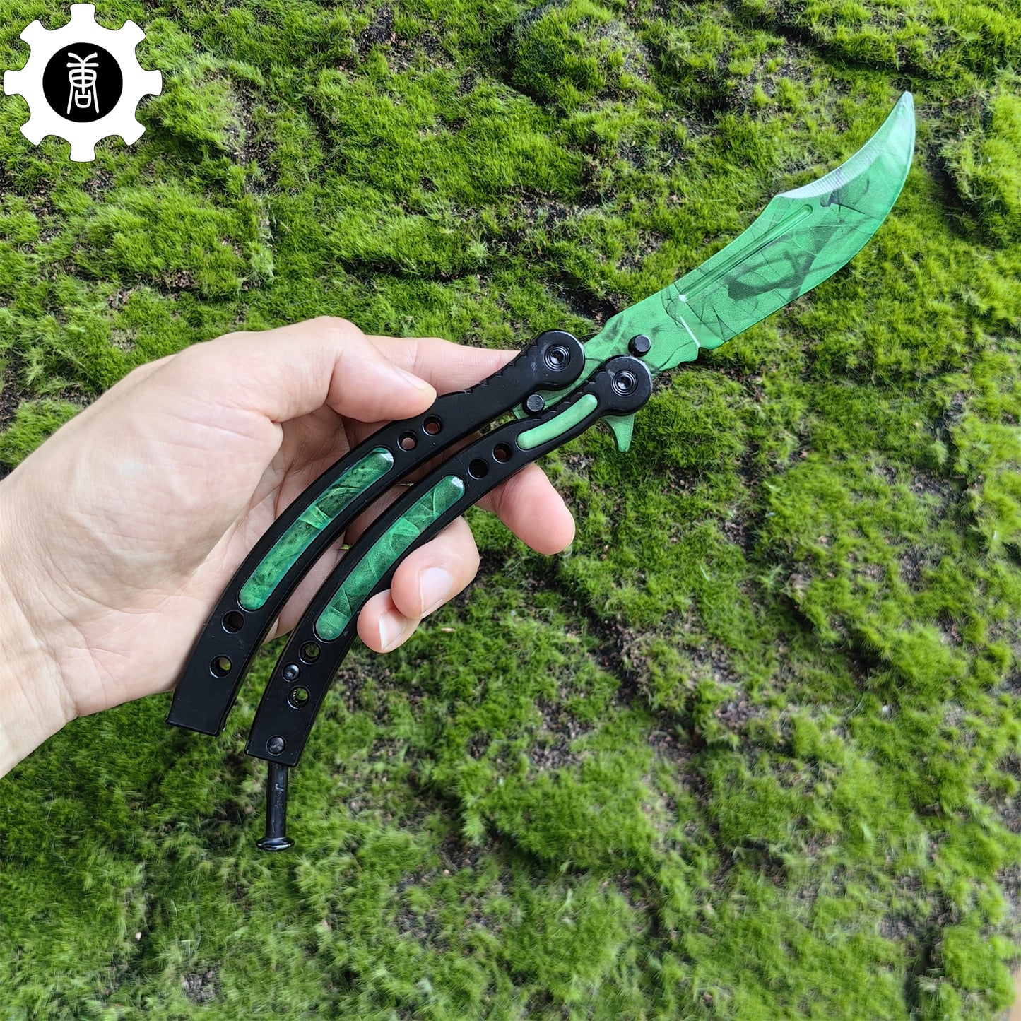 Gamma Doppler Balisong Trainer Game Steel  Butterfly Knife 