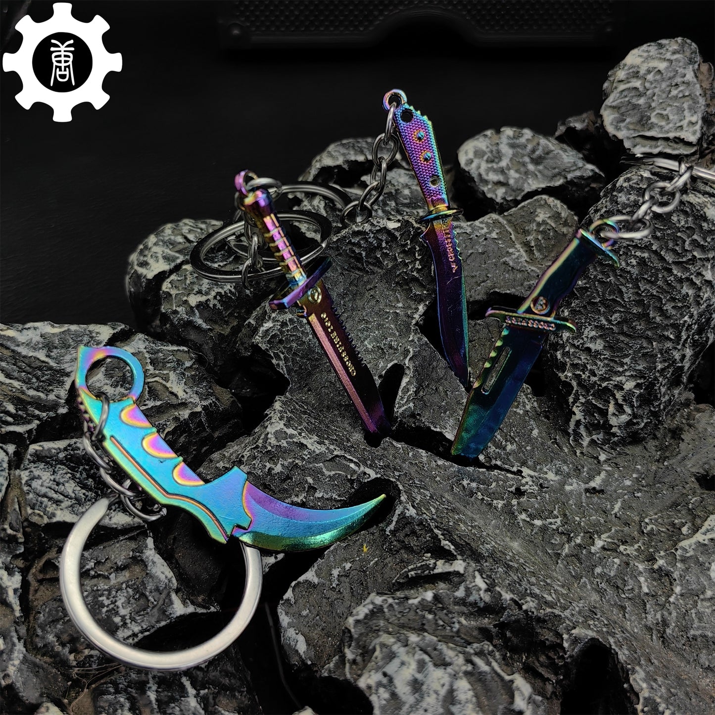 Mini Metal CS Karambit M9 Classical Knife Bowie Knife Keychains