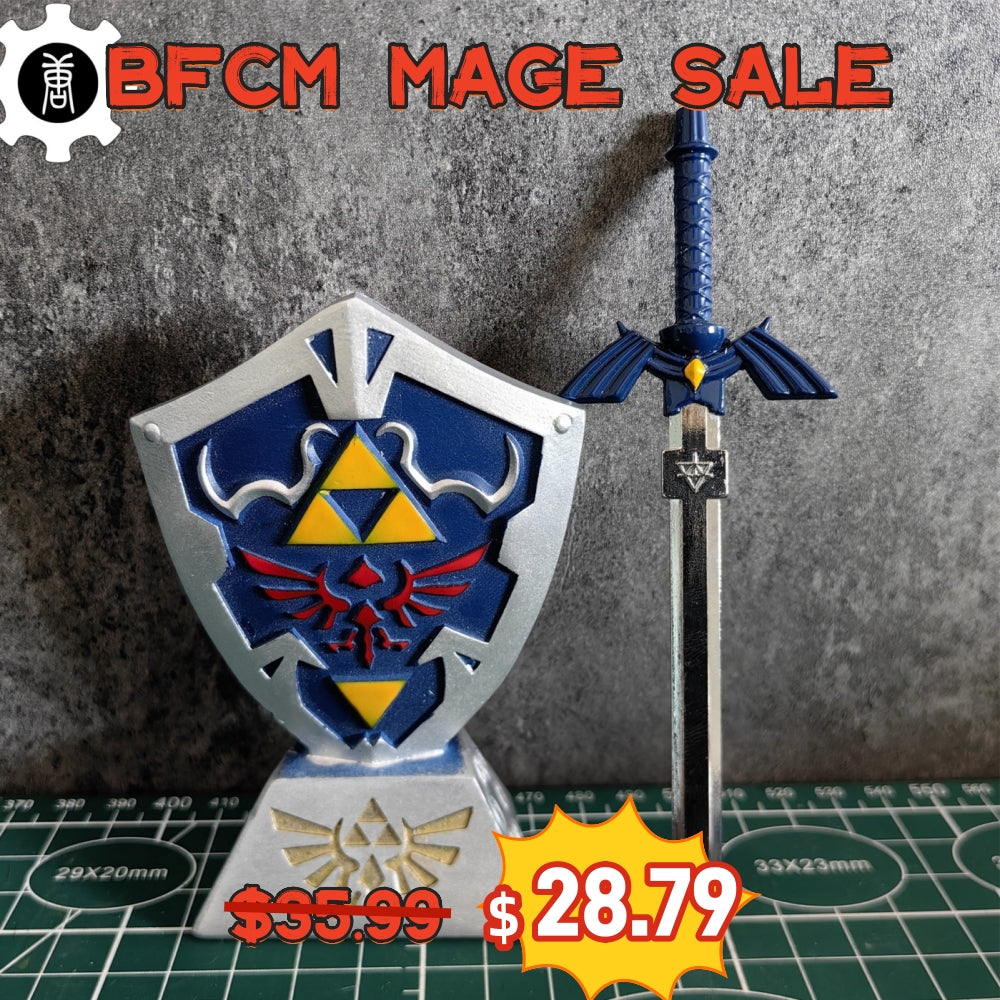 Link Master Sword Hylian Shield Display Art