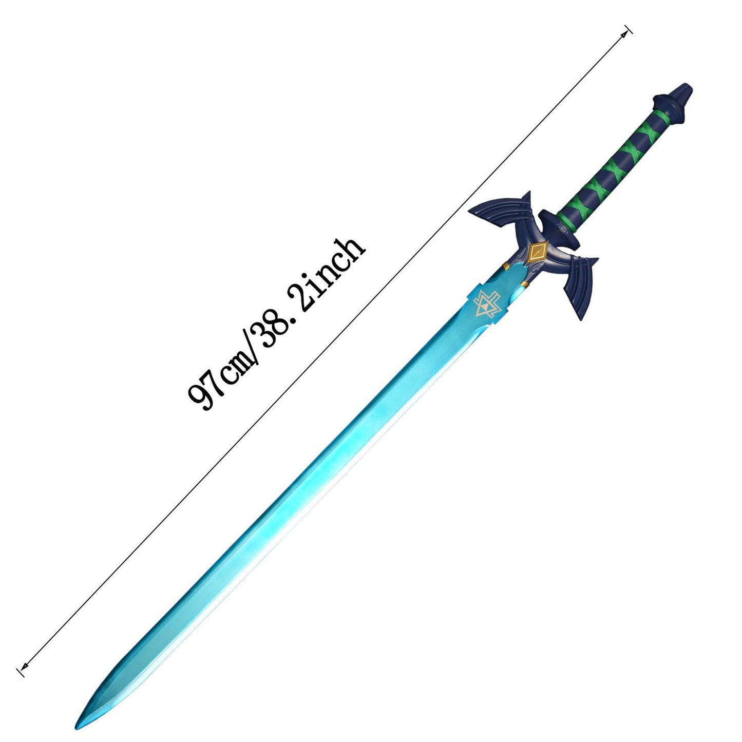 38" Link Master Sword Blue Blade Metal Replica Cosplay Prop