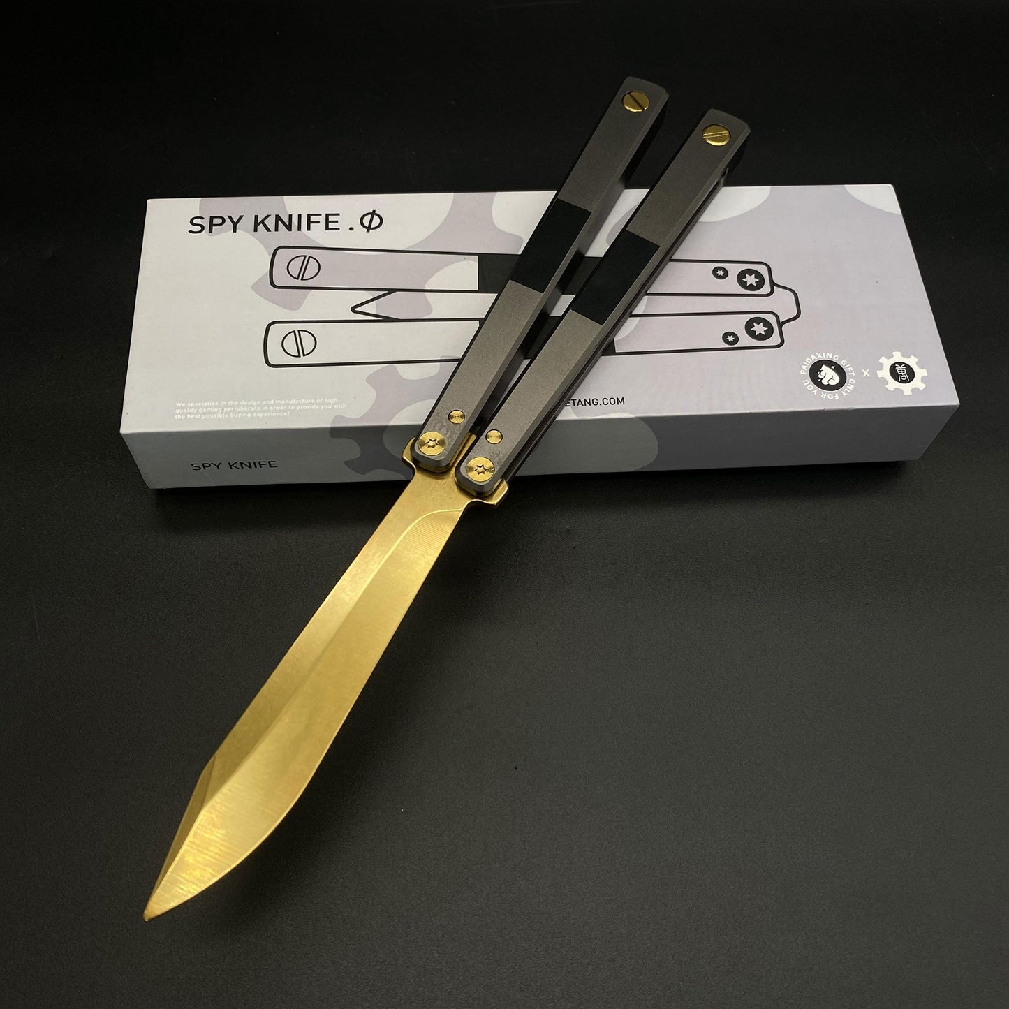 High-End TF2 Spy Knife Balisong Trainer-Blunt Blade