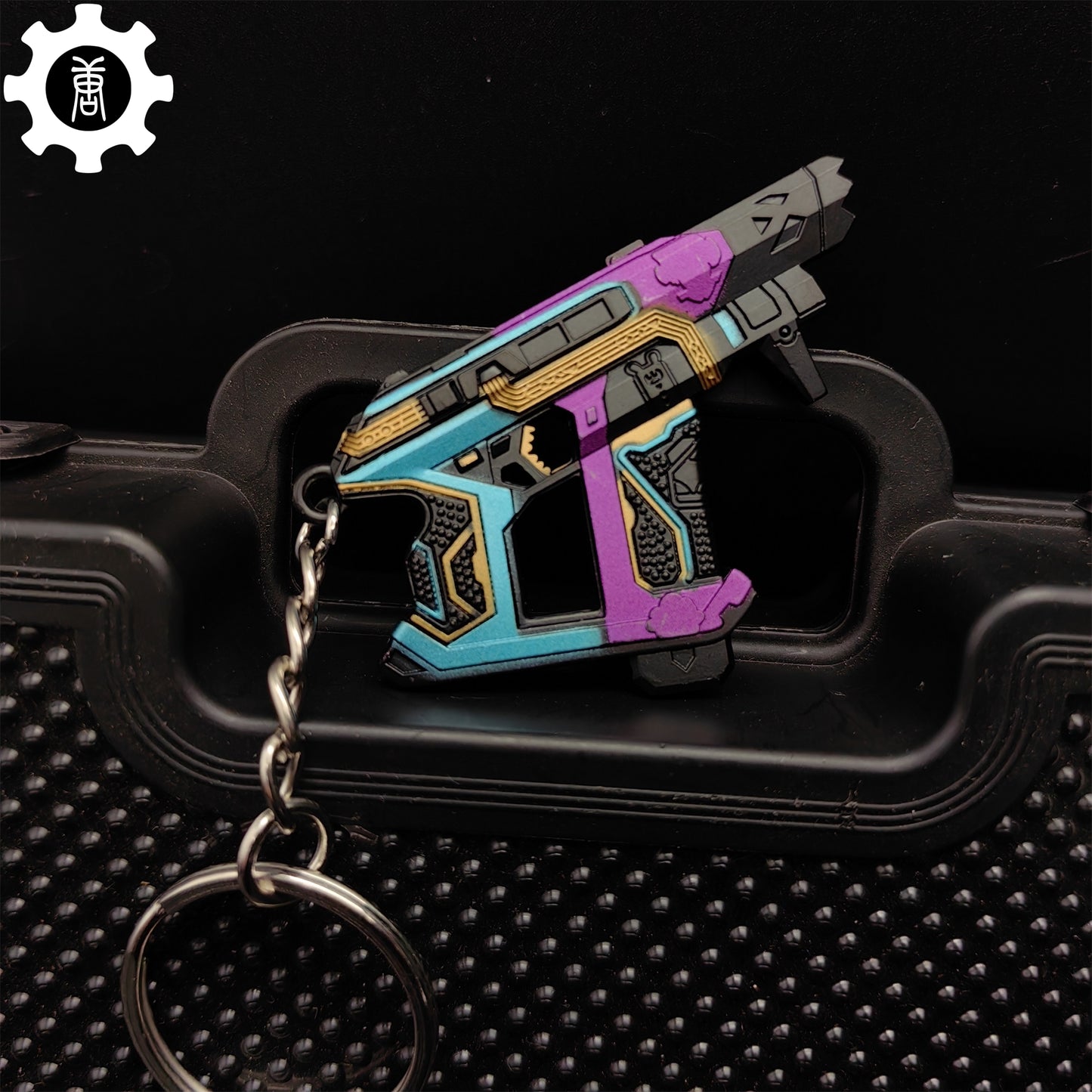 Small Glitchpop Frenzy Gun Metal Keychain