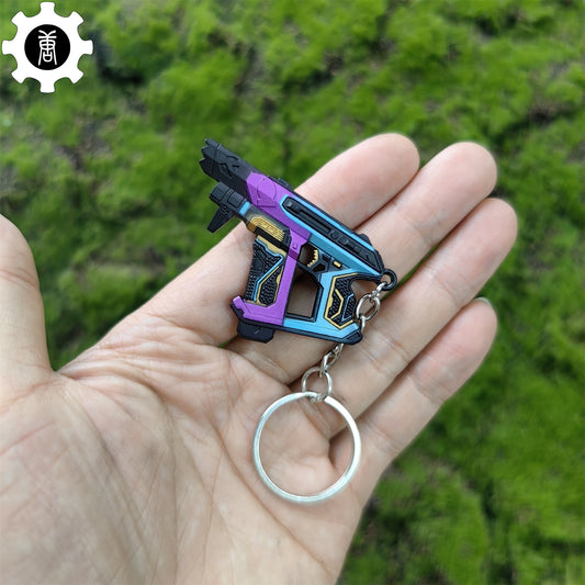 Small Glitchpop Frenzy Gun Metal Keychain