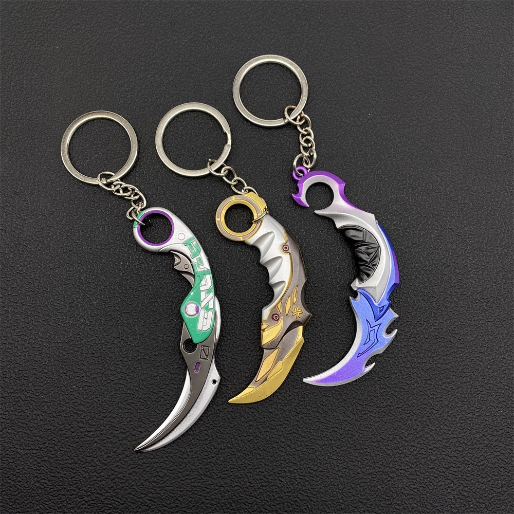 Metal Material Cool Game Weapon Keychains Bag Pendant 3 In 1 Pack