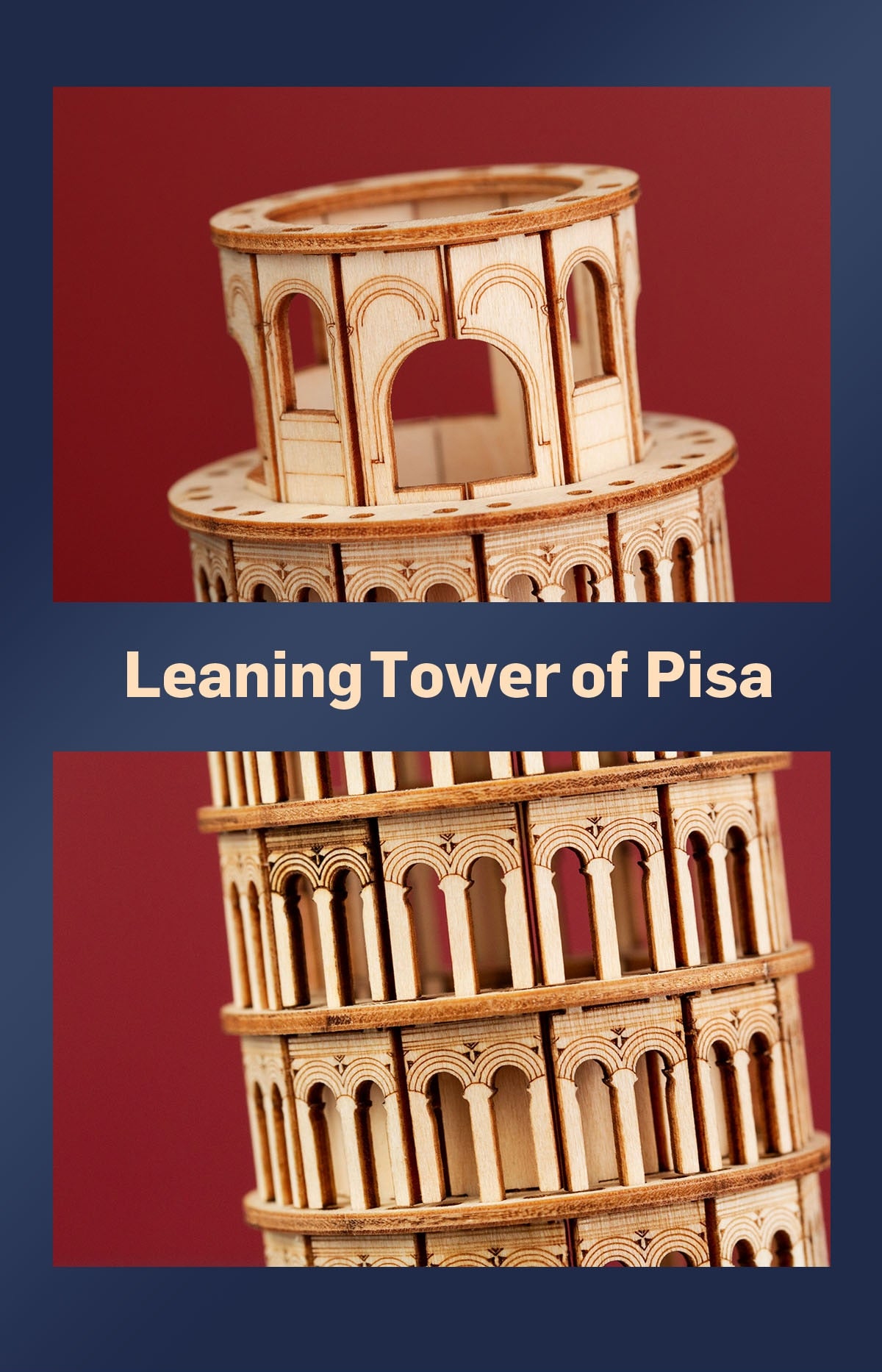 Diy 3D Tilting Step Tower Popular Wood Puzzle Kit Present