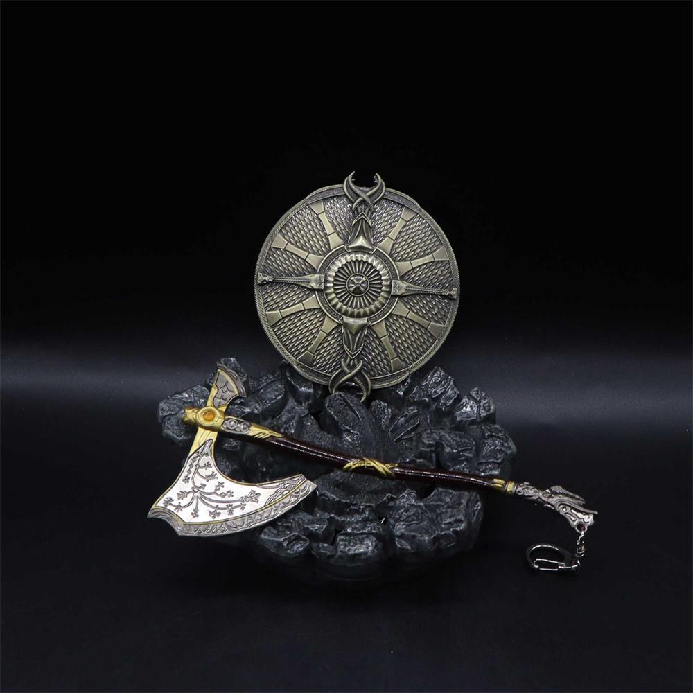 Metal Kratos Leviathan Axe Guardian Shield Replica Display Model ...