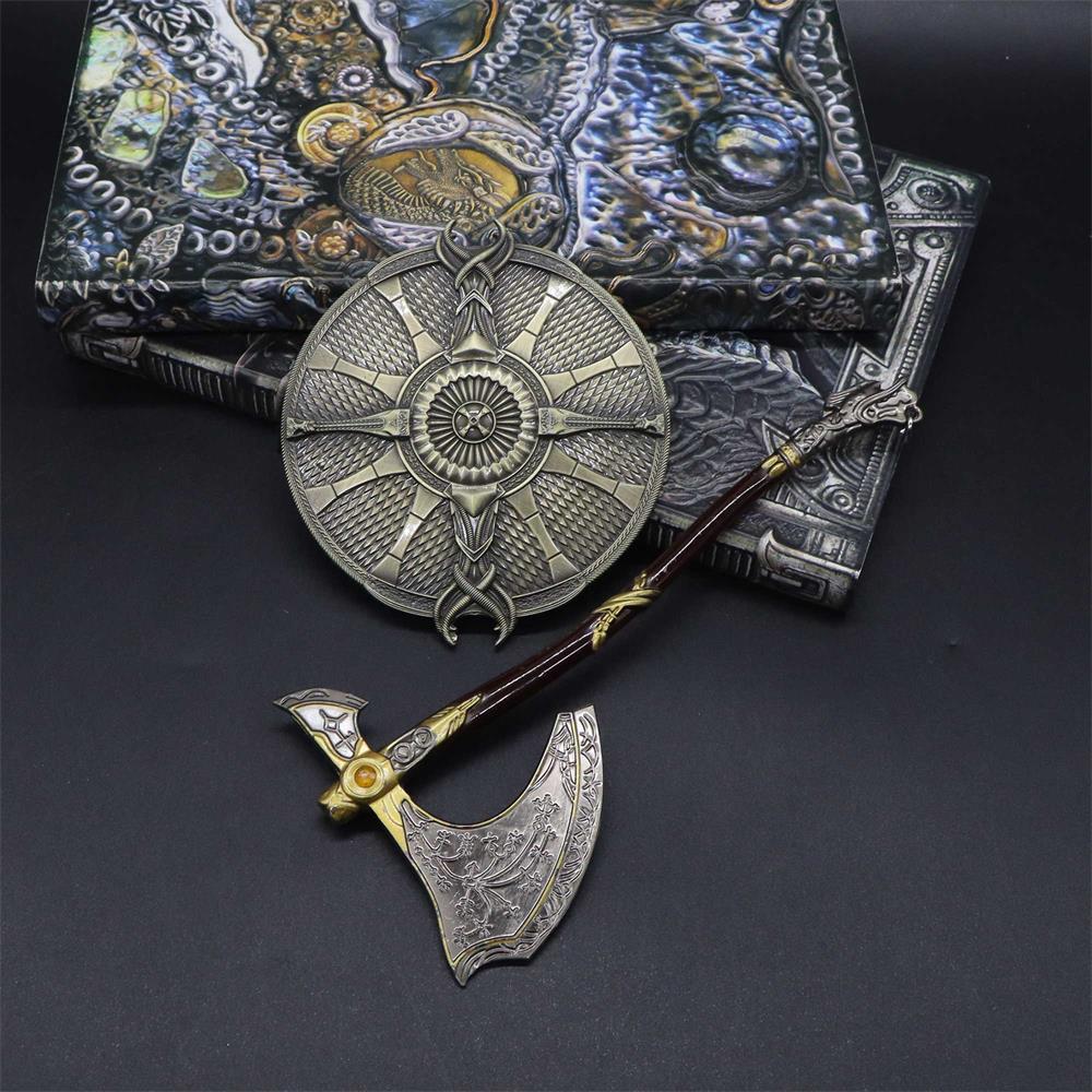 Metal Kratos Leviathan Axe Guardian Shield Replica Display Model ...