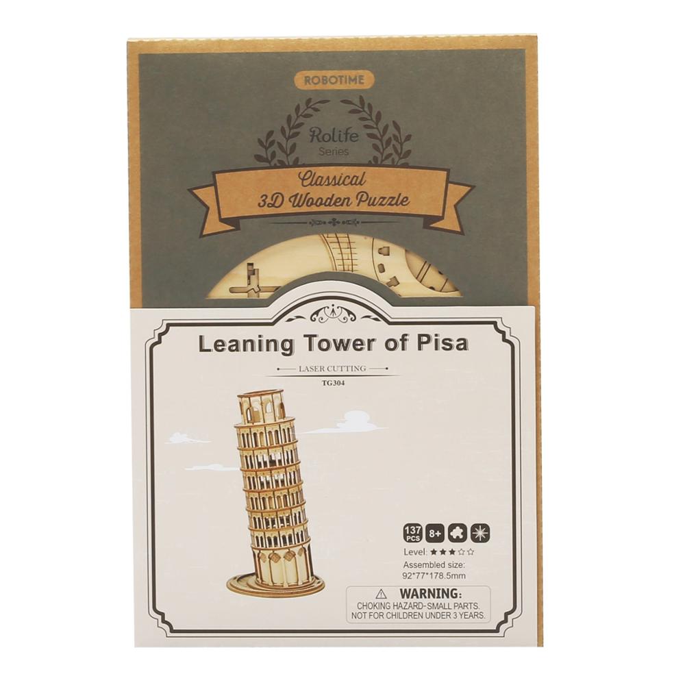 Diy 3D Tilting Step Tower Popular Wood Puzzle Kit Present