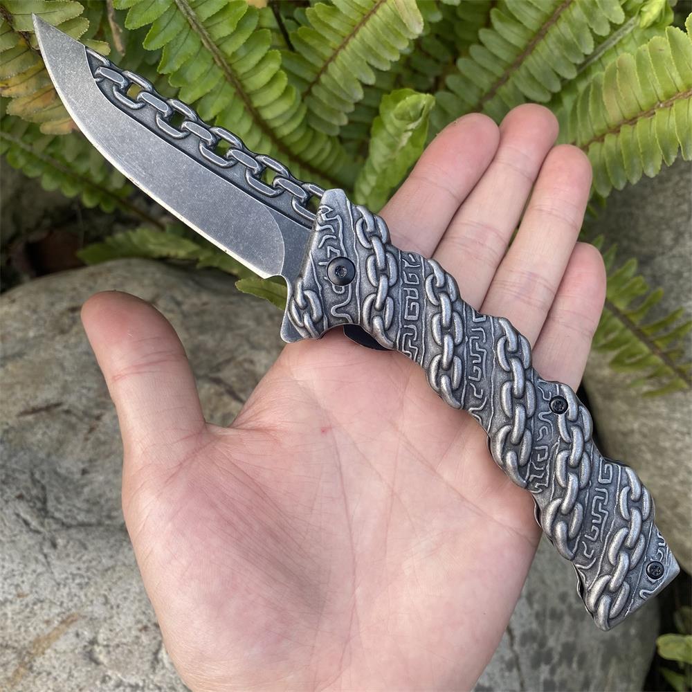 Cool Punk Knife Chain Folding Knife