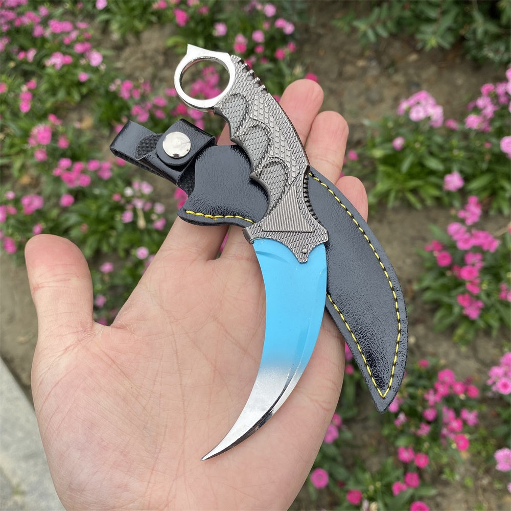 Karambit Case Hardened Miniature Metal Knife  With Leather Case 15CM/5.9"